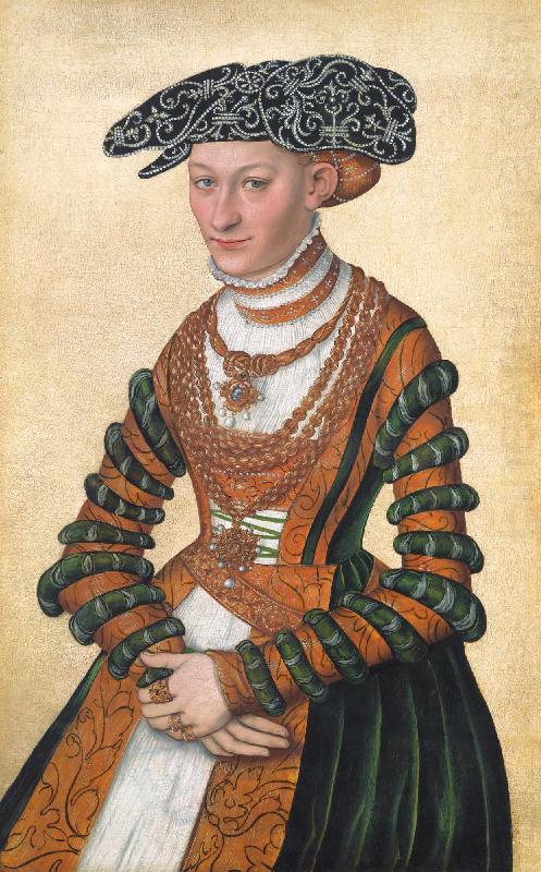 A Lady in a green velvet and orange dress and a pearl, Lorens Pasch the Younger